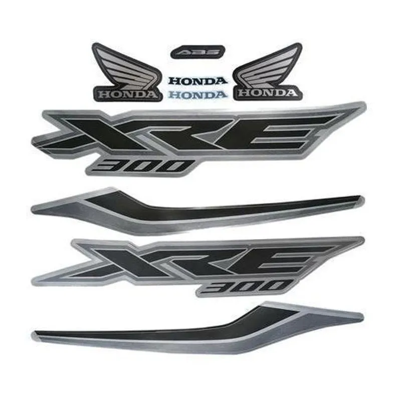 Kit Jogo Adesivo Faixa Honda Xre 300 2019 Prata - 1294
