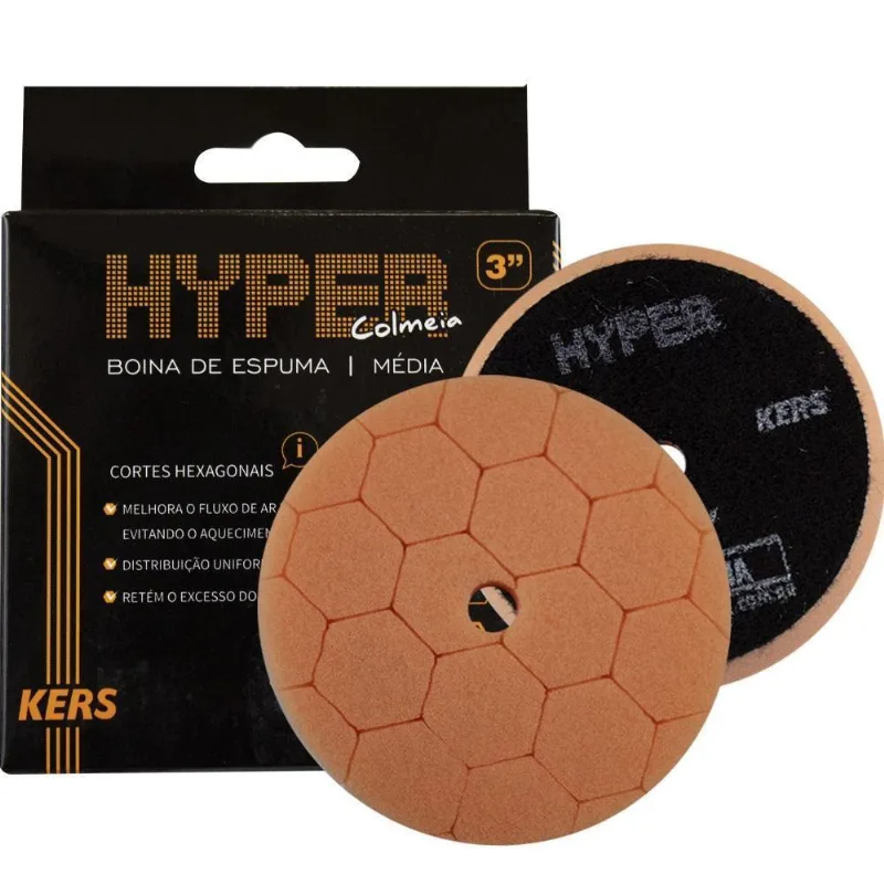 Boina De Espuma Laranja Média Refino Hyper 3 Polegadas Kers