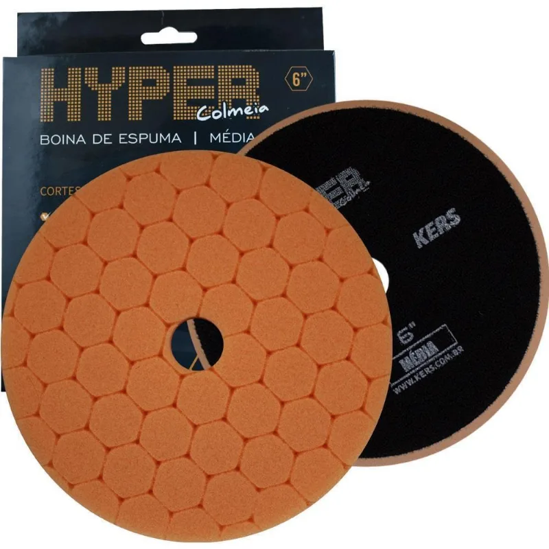 Boina De Espuma Laranja Média Refino Hyper 6 Polegadas Kers