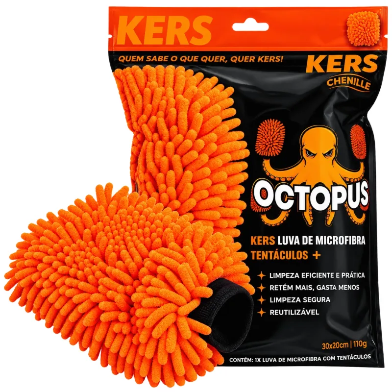 Luva de Microfibra Kers Octopus Tentáculos 20X30 cm.