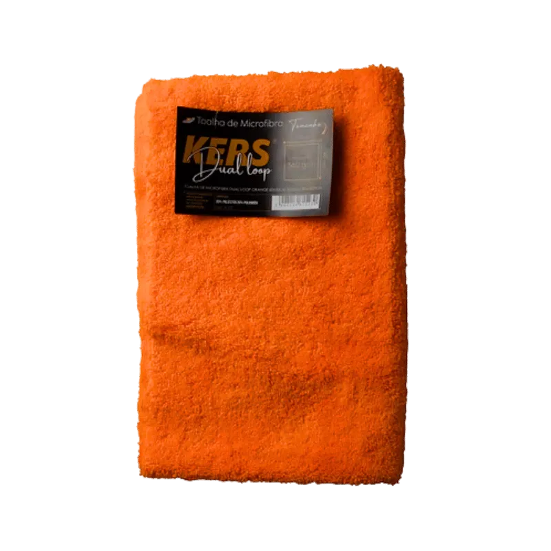 Flanela de Microfibra Dual Loop Laranja 40x60cm 360GSM sem Borda Kers