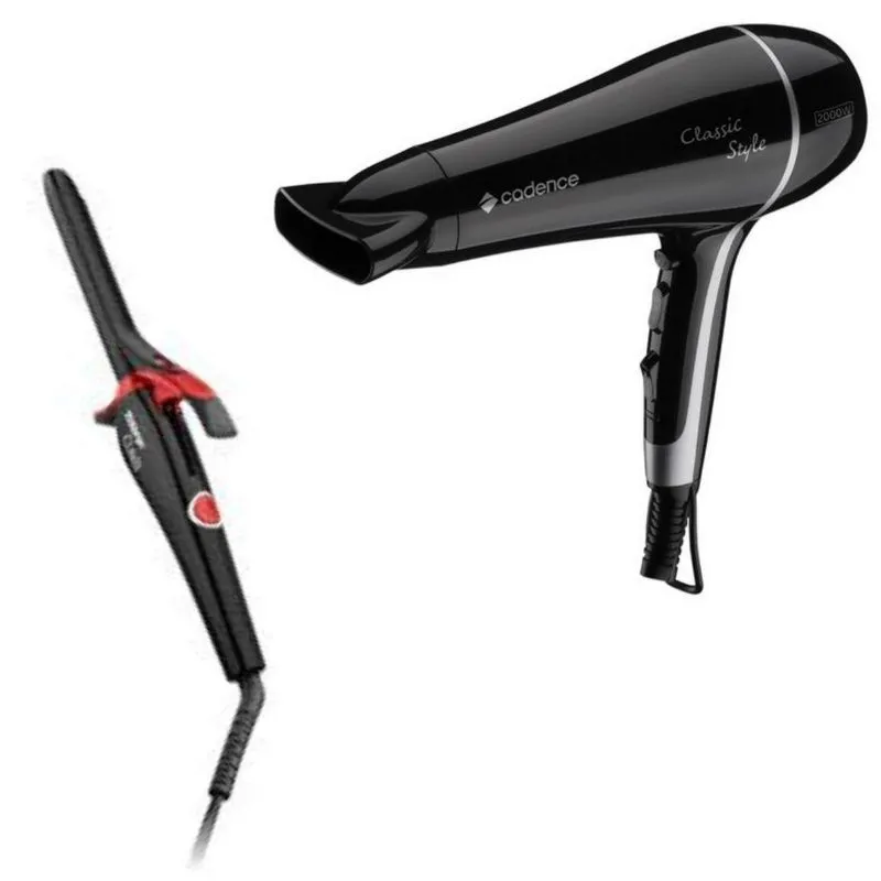 Kit Modelador Taiff Bivolt E Secador Cadence Preto 110v