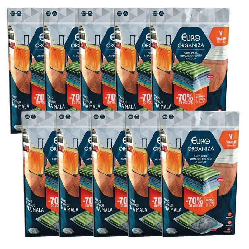 Kit 10 Sacos A Vácuo Protetor Roupas Lençol Toalha Antimofo