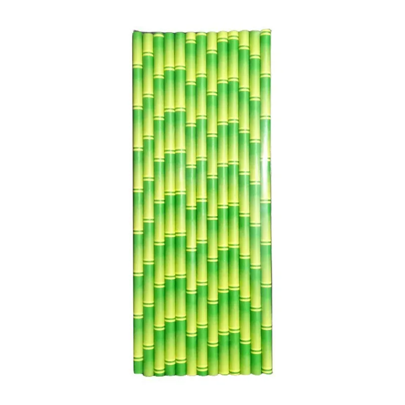 Canudo De Papel Bambu Verde - 25 Unidades