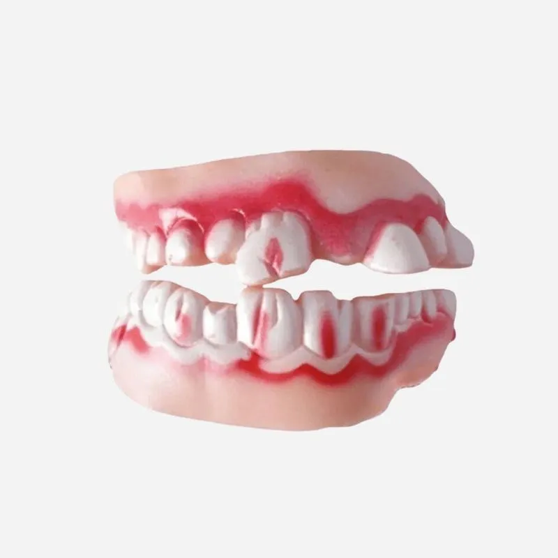 Dentadura De Múmia Halloween Em Silicone 1 Unidade Extra Festas