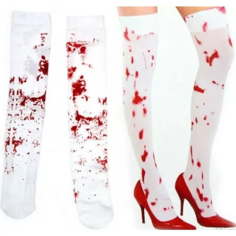 Meia 7 8 Branca Com Sangue Adulto