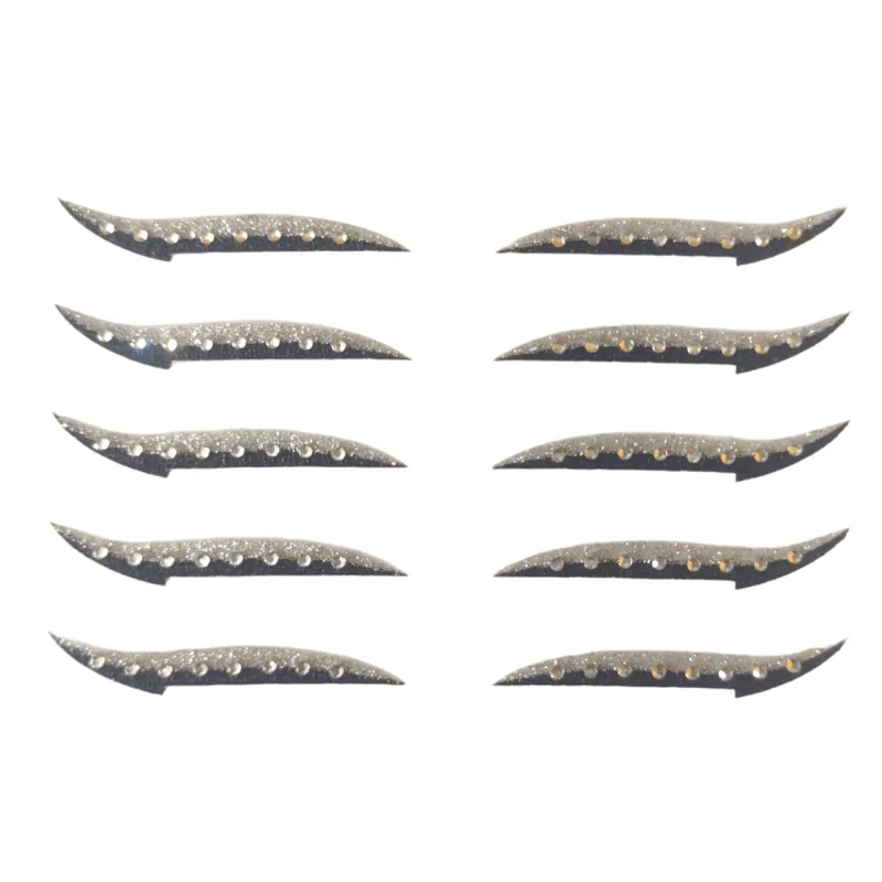 Delineador Adesivo Gatinho Cartela Cor Unica Com 5 Pares Com Strass Para Maquiagem Para Olhos