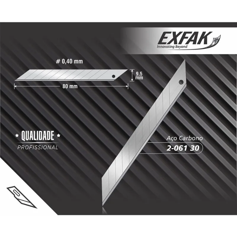 Lamina para estilete aco carbono semi profissional Ref. 2-061 30