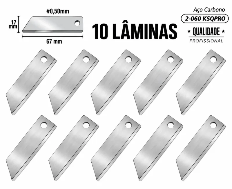 LAMINA PARA ESTILETE AÇO CARBONO 2-060KSQ PRO (CAIXA C/ 10)
