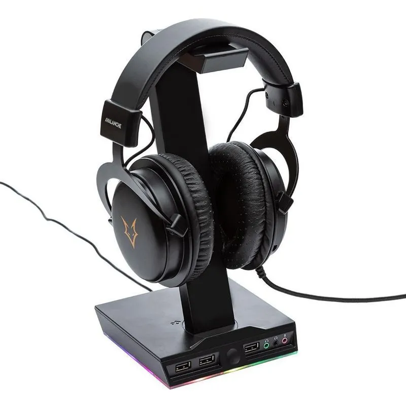 Suporte Para Headset Husky Blizzard Rgb Placa De Som Usb