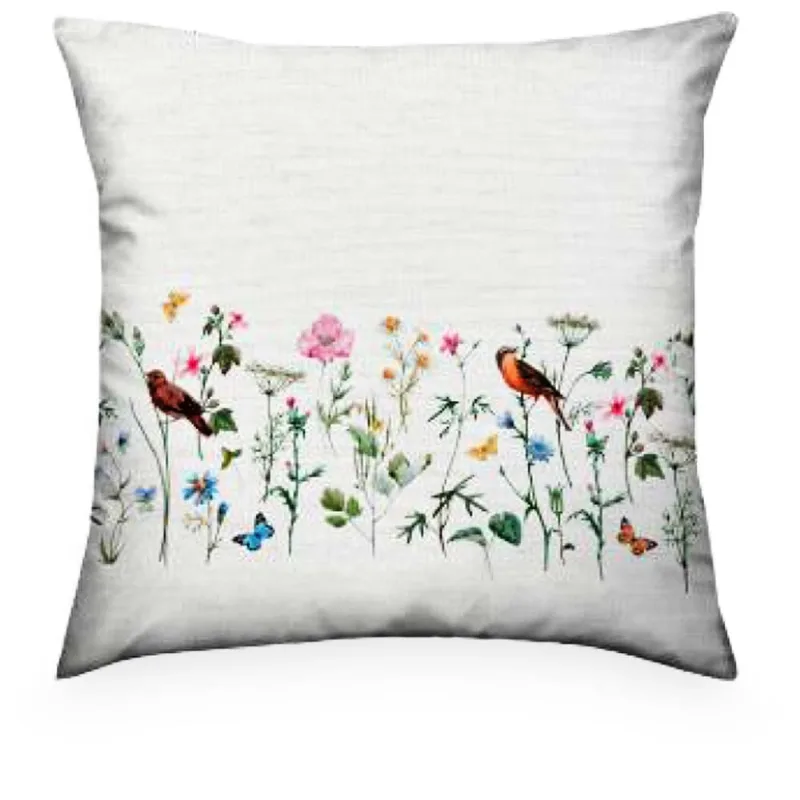 Capa de Almofada Decorativa 55x55cm Linho Jardim 01 Kacyumara