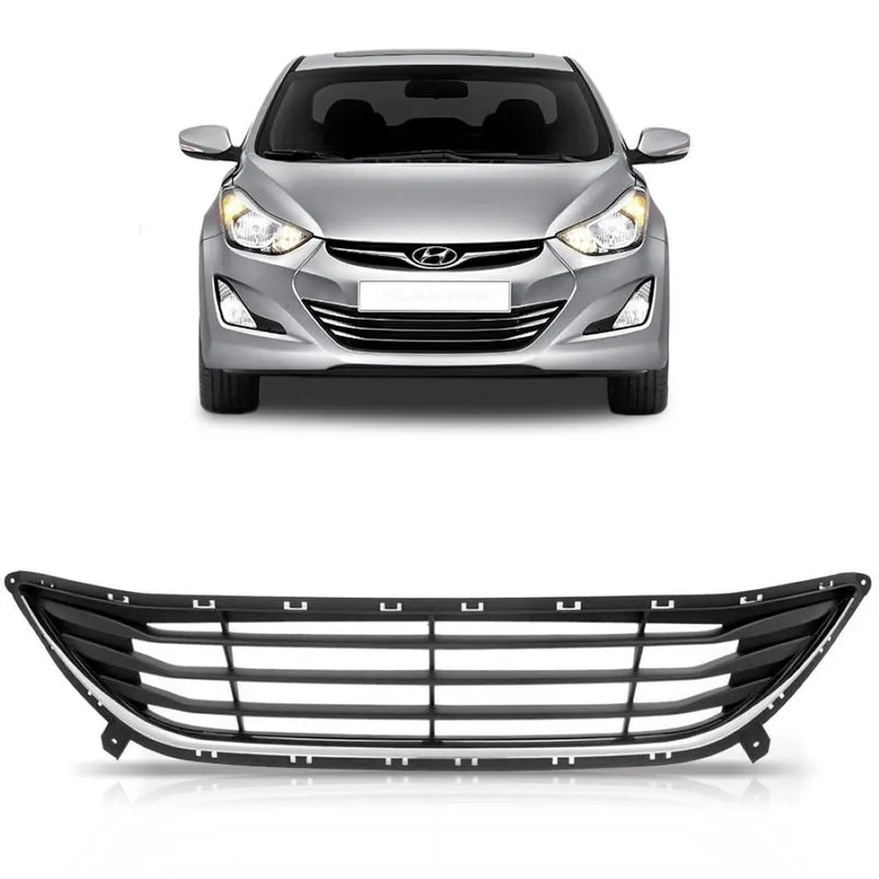 Grade Inferior Parachoque Para Hyundai Elantra 15 16 Cromada