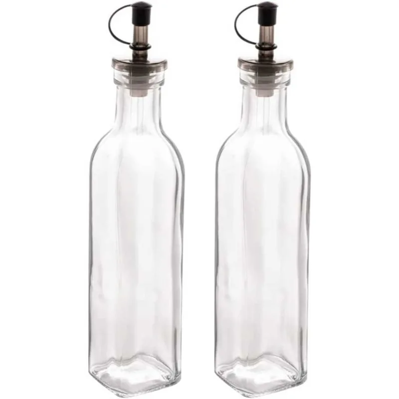 2 Garrafas de Vidro Galheteiros para Vinagre Azeite com Bico Dosador 250ml