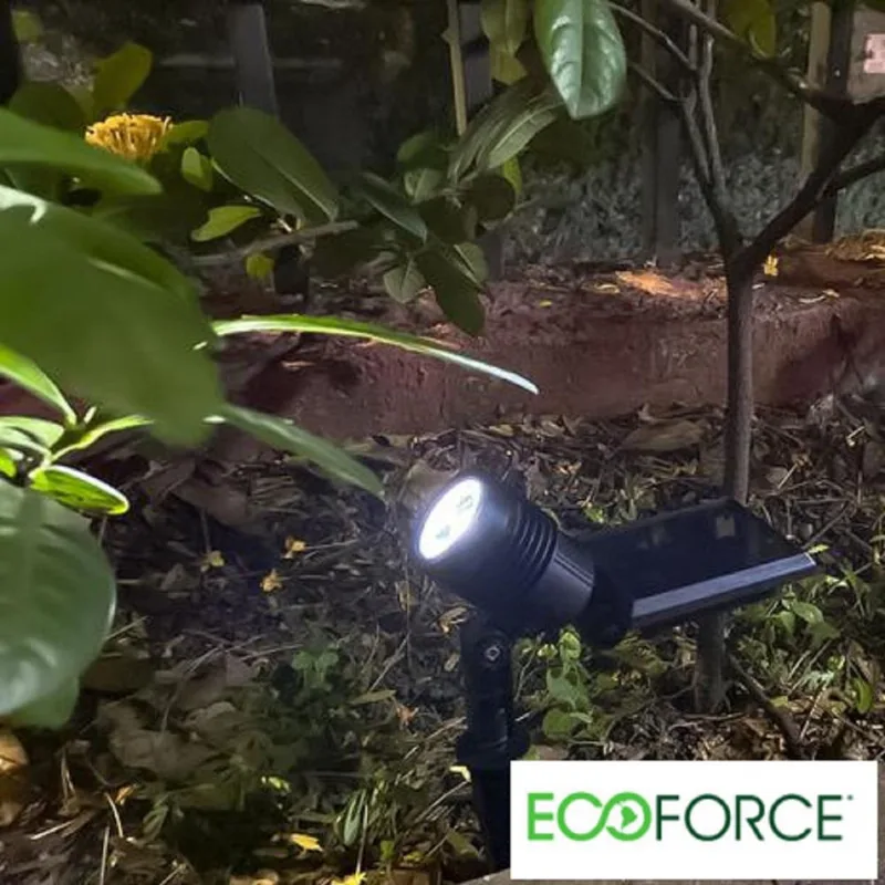 Kit 2 Luminarias Espeto Spot Solar Branco Frio Ecoforce - Ecoforce