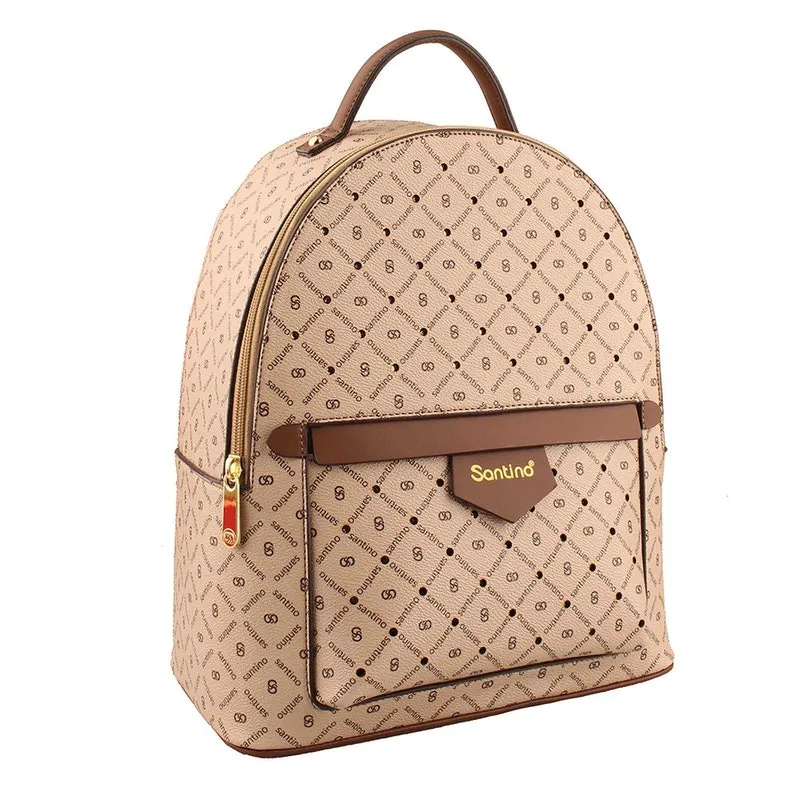 Bolsa Mochila Khaki Pu Santino