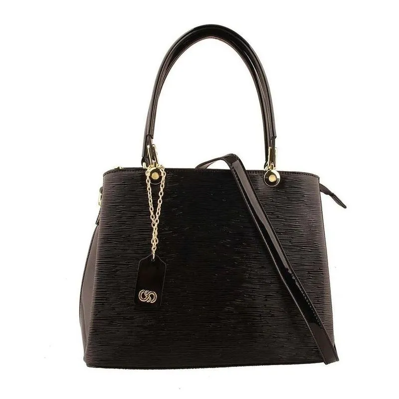Bolsa Feminina Em Couro Pu Reforçada Santino Sab104u Cor:preto,tamanho:único - Feminino