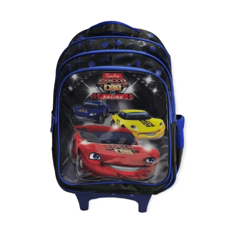 Mochilete Escolar Larry Speed Car Azul - Santino