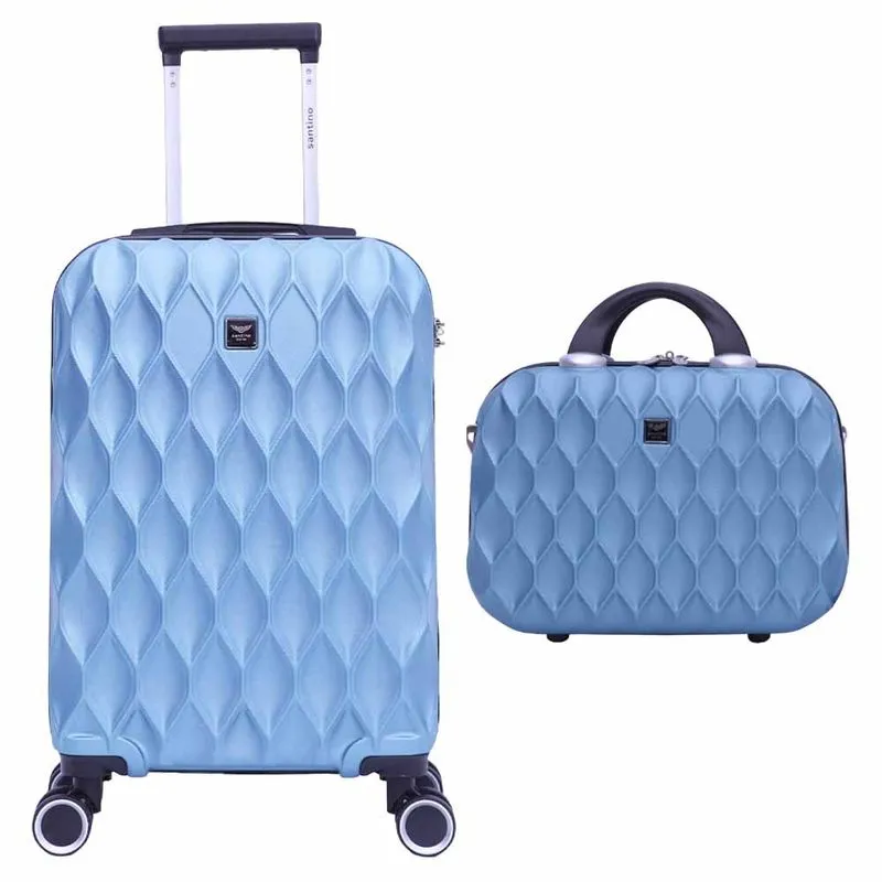 Kit Mala Viagem P 360 + Frasqueira Viagem Marselha Azul