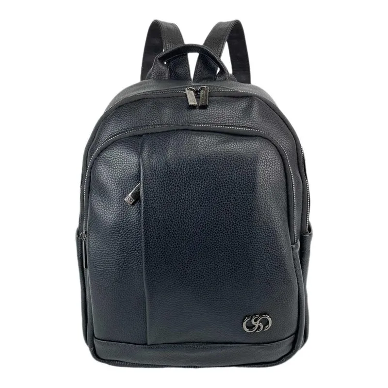 Bolsa Mochila Holly Poliuretano Santino Preta