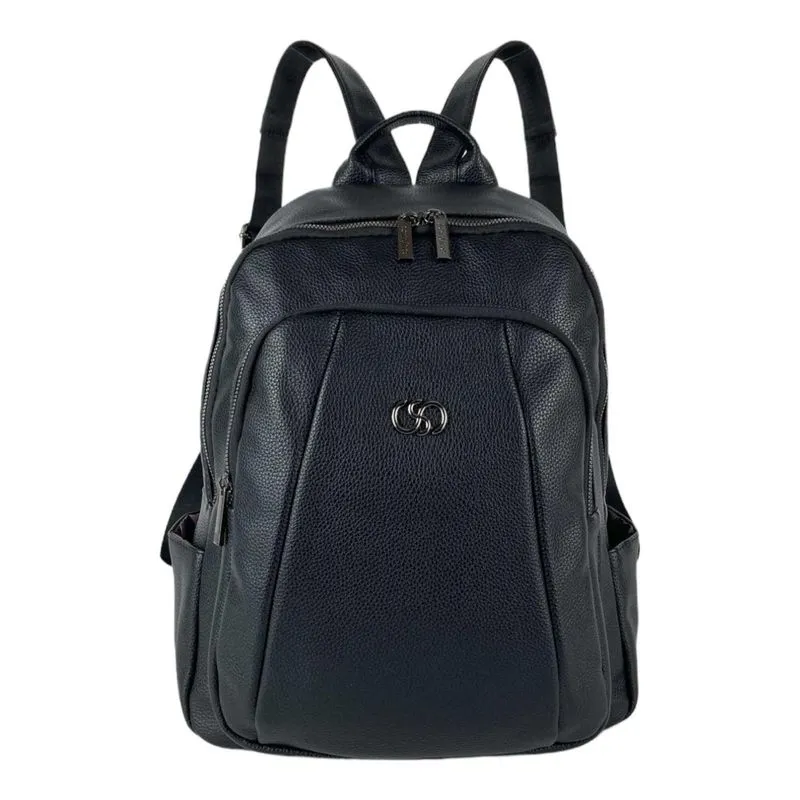 Bolsa Mochila Alyssa Couro Sintético Santino Preta