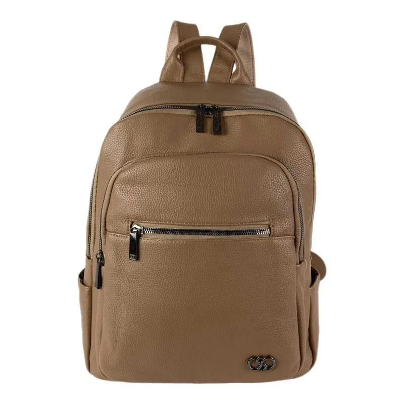 Bolsa Mochila Peonia Sintética Santino Bege
