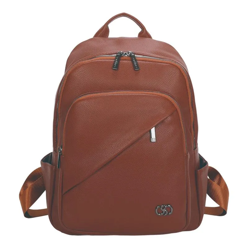 Bolsa Mochila Gazânia Em Poliuretano Santino Café