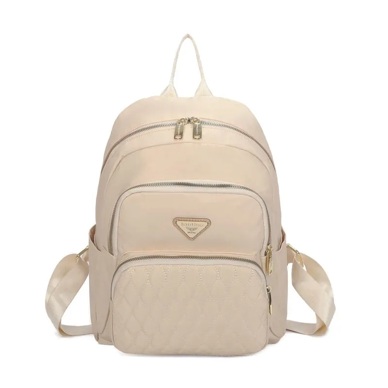 Bolsa Mochila Amarílis Nylon Santino Bege Sab412u06