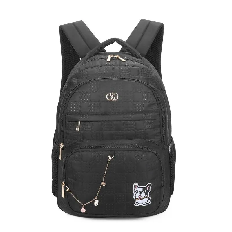 Bolsa Mochila Tiana Poliéster Santino Preta