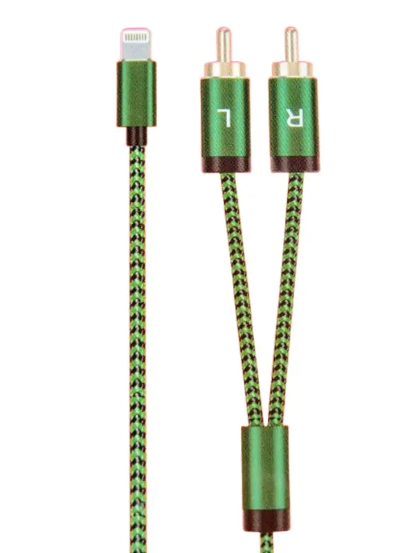 Cabo Lightning x RCA 2 Vias 1M Adaptador 8 Pinos x 2 RCA ST - Clicell | Acessórios e Eletrônicos para Celular, Informática e Áudio