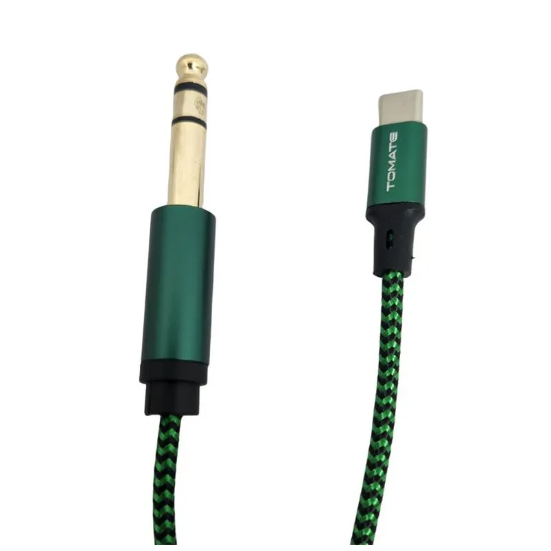 Cabo De Audio Usb Type-c Para P10 6.35mm Aux 1m Tomate Mcb-045