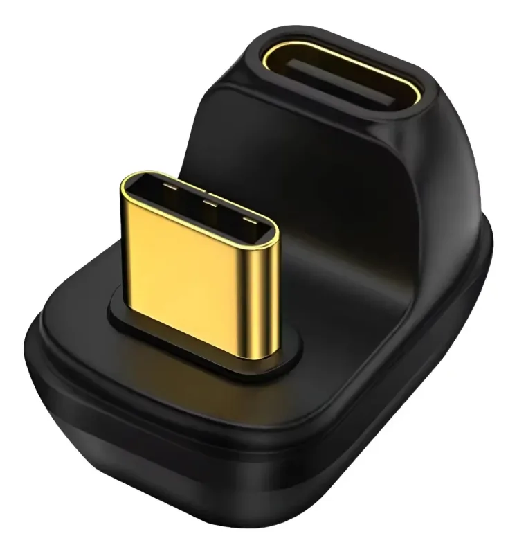 Adaptador Cotovelo Usb-C Macho X Tipo C Femea 40Gbps 180º - Clicell | Acessórios e Eletrônicos para Celular, Informática e Áudio
