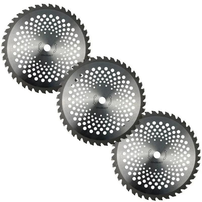 Kit 3 Lâmina Faca Circular 40 Dentes Roçadeira Furo 20Mm