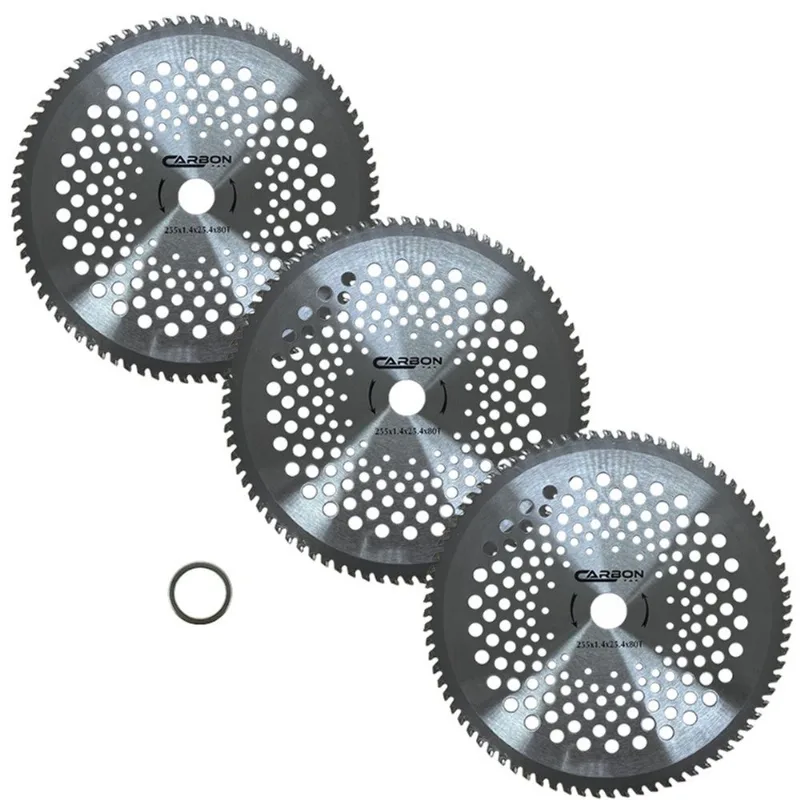 Kit 3 Discos 80 Dentes Universal para Roçadeira a Gasolina Carbon Fak