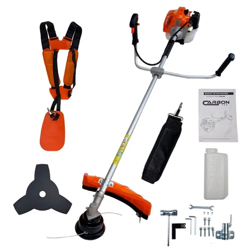 Roçadeira a Gasolina Lateral 52cc 2,5HP com Cinto Duplo Almofadado FAK520R Carbon Fak