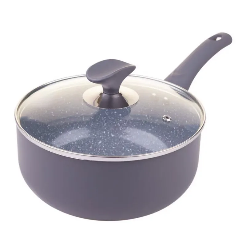 Panela Cerâmica Cazza com Tampa de Vidro Cinza 20cm