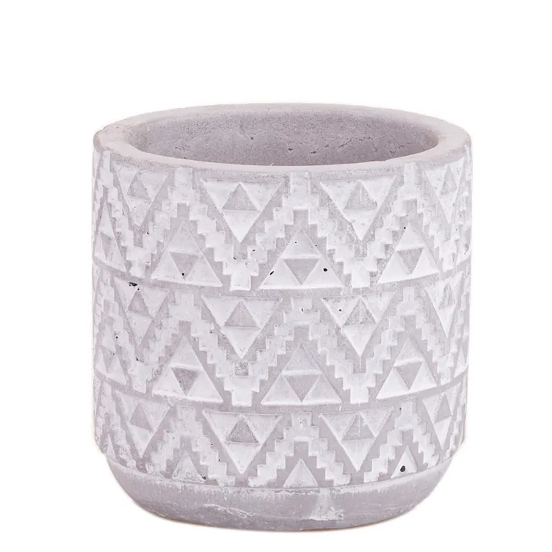 Vaso de Cimento Redondo 8cm Cazza Tangram
