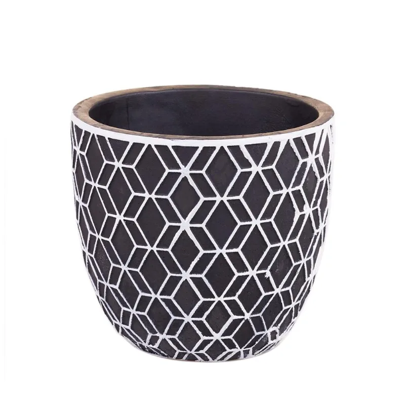 Vaso de Cerâmica Redondo 14cm Cazza Nordic