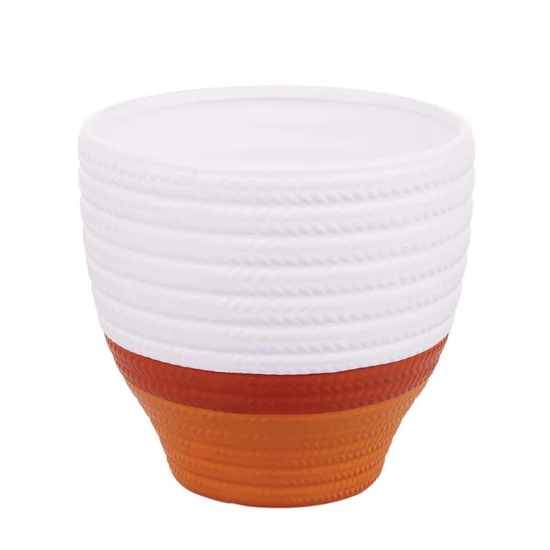 Vaso de Cerâmica Redondo 15cm Cazza Cordel