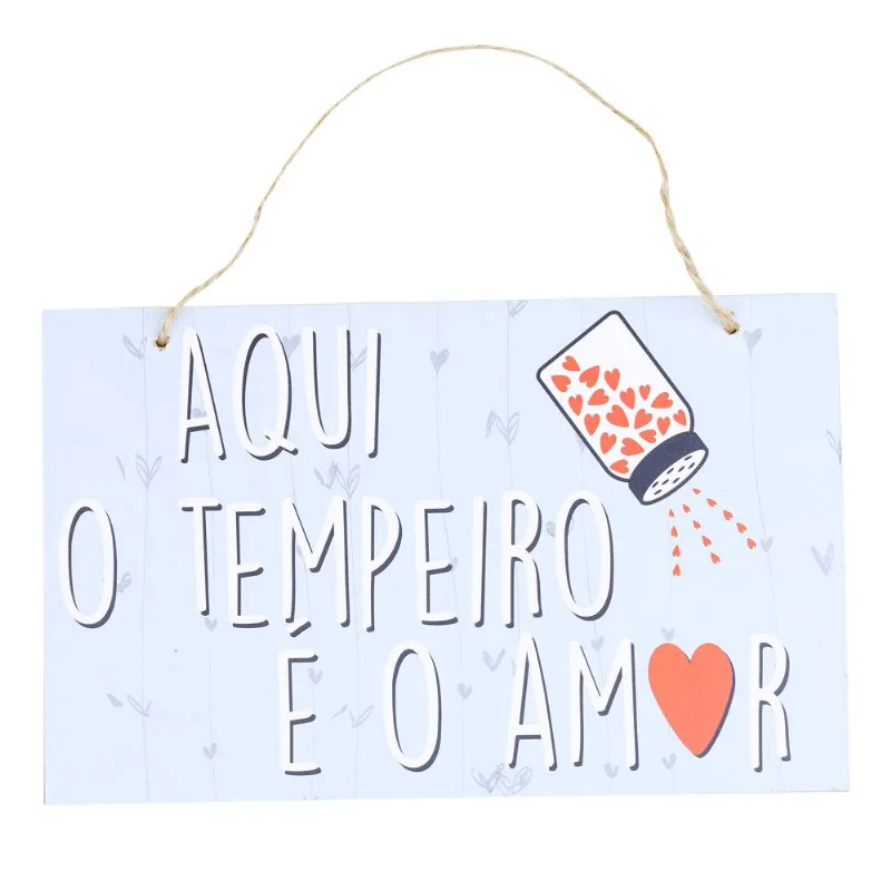 Placa Decorativa MDF 24x15 Corda Café e Tempero CV212653