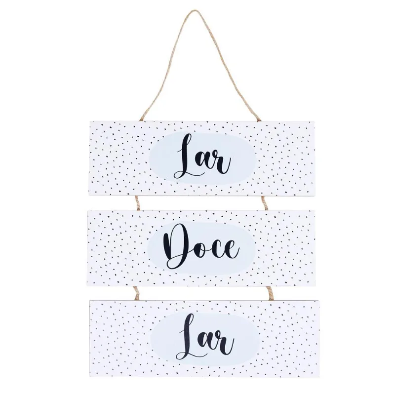 Placa Decorativa MDF 3 Peças 24x40 Lar doce Lar CV212659