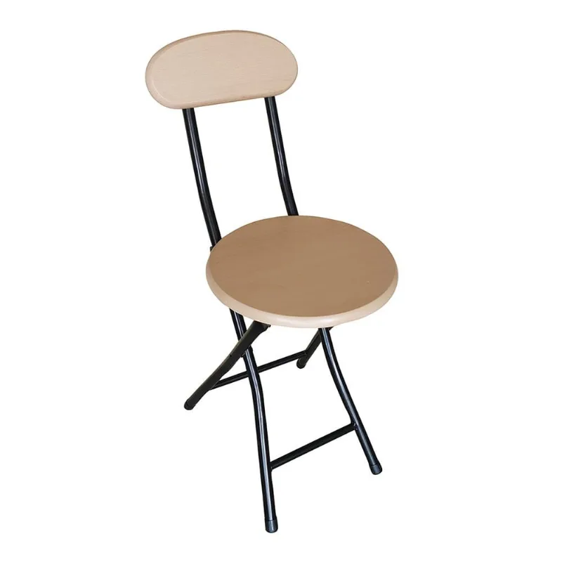 Banqueta Dobrável com Encosto MDF 30x30x74cm Cazza Picnic Marrom