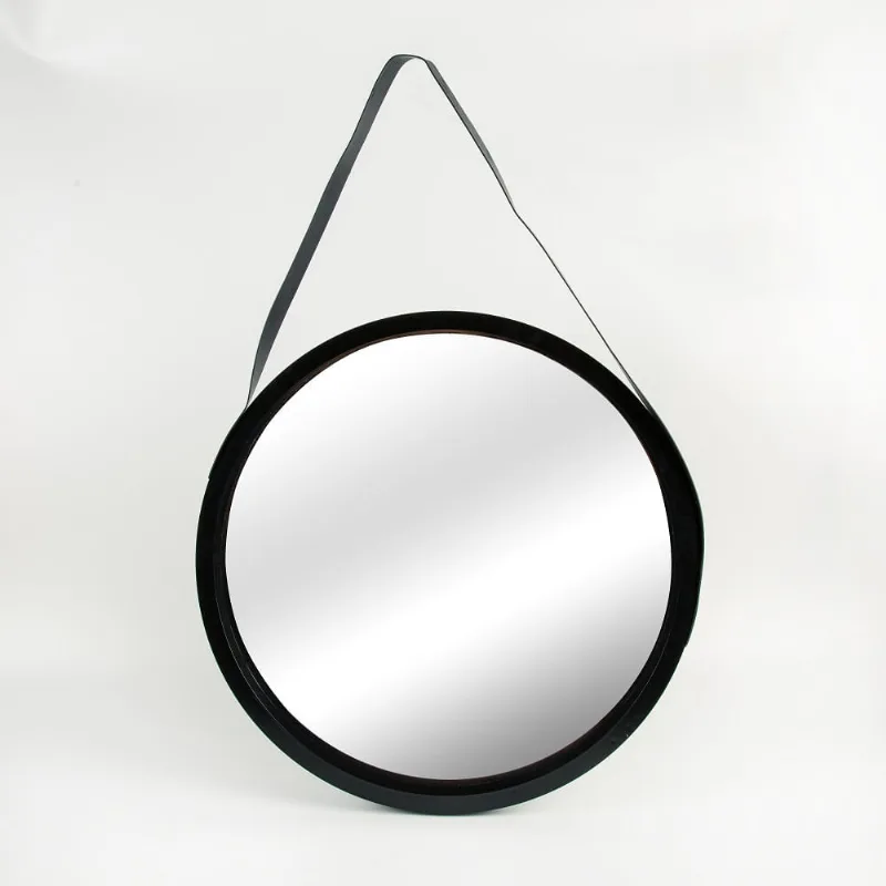 Espelho Redondo Com Alça 50cm Cazza Sirius Preto