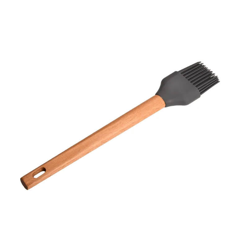Pincel de Silicone com Cabo de Madeira Cazza Oak
