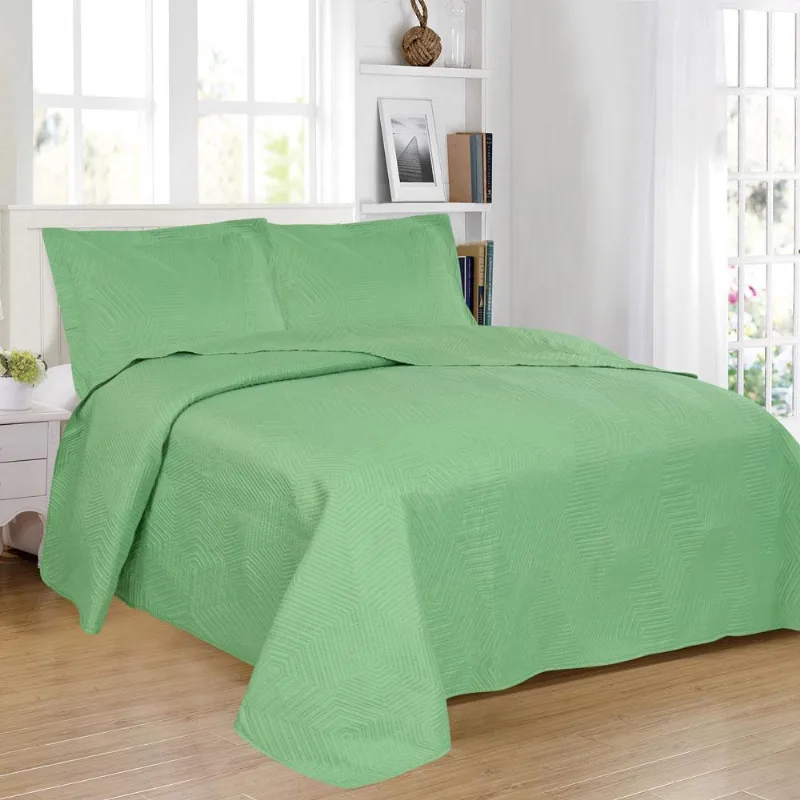 Kit Colcha Queen 3 Peças Unique Cazza Verde CV212809