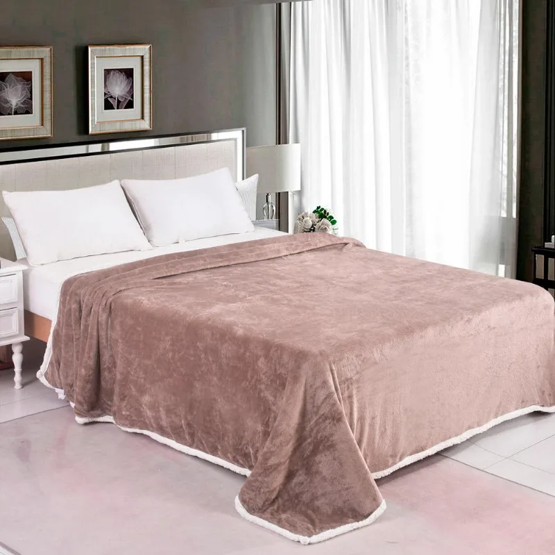 Manta Queen 220x240cm Sherpa Classic Marrom Cazza