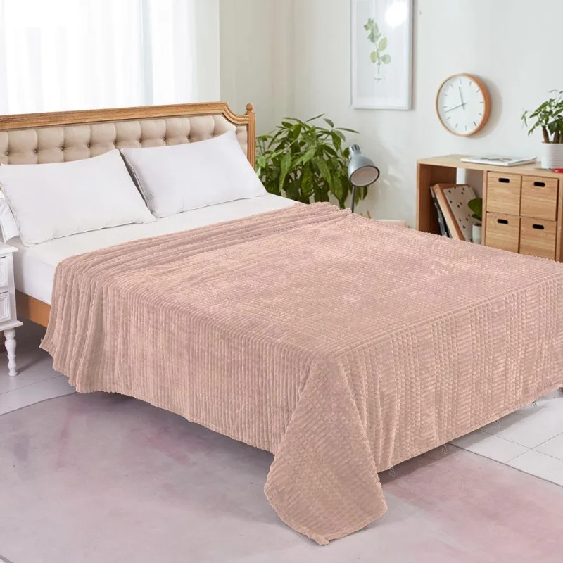 Manta Queen Dupla Face 220x240cm Flannel Madison Rosa Cazza
