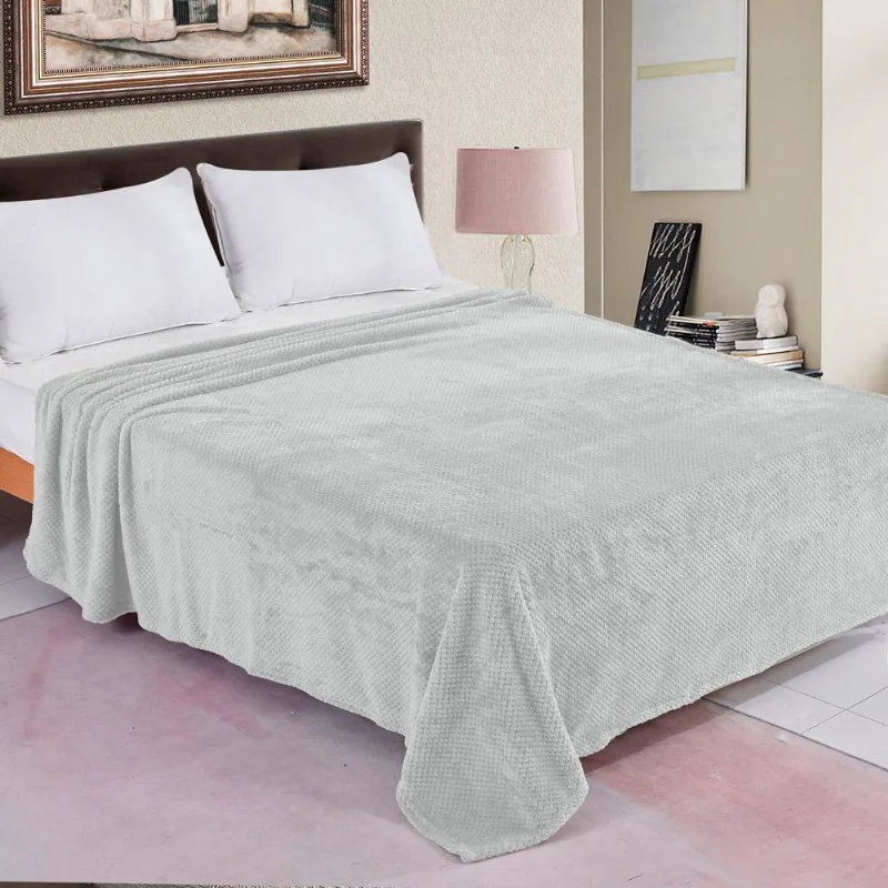Manta Queen 220x240cm Flannel Studio Branco Gelo Cazza