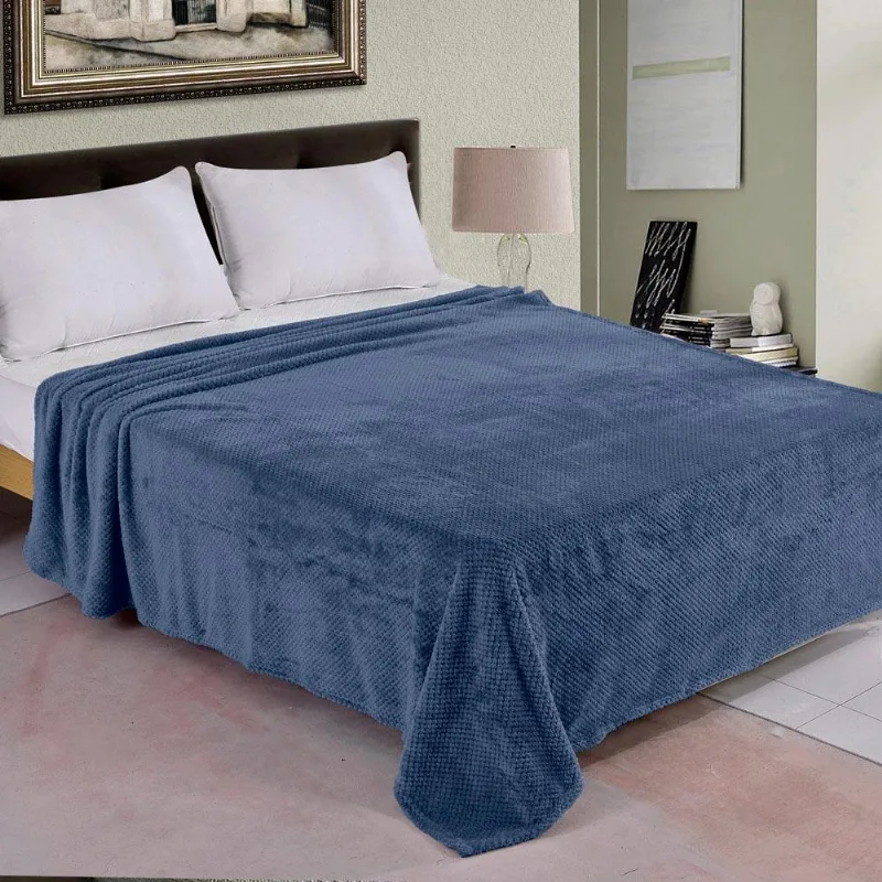 Manta Queen 220x240cm Flannel Studio Azul Cazza