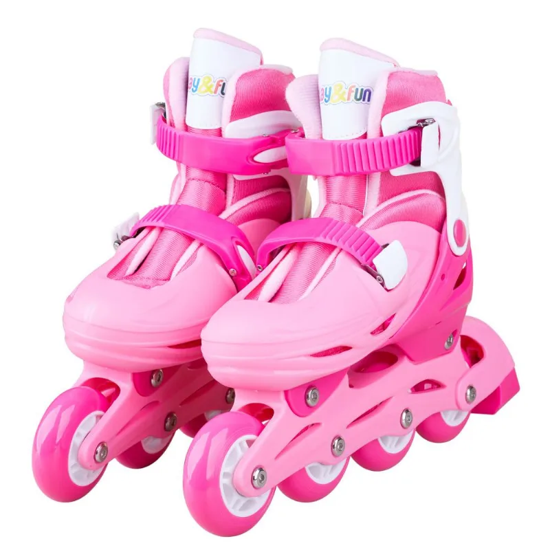 Patins Inline 32-35 Pink Party com Mochila Play&Fun