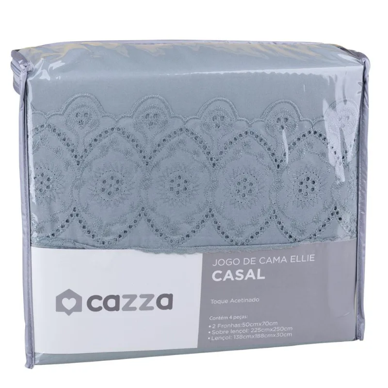 Jogo de Cama Casal 4 Peças Microfibra Fendi Ellie Cazza